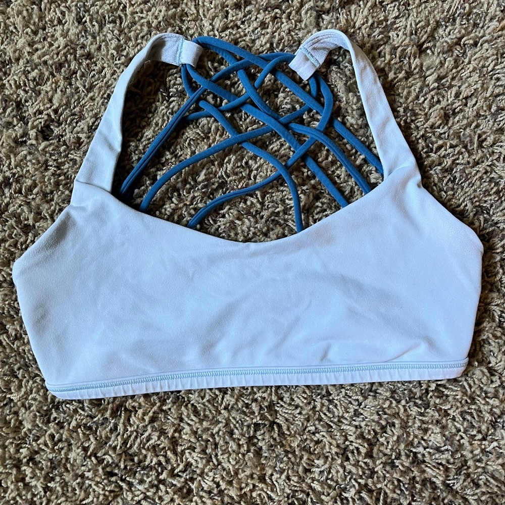 Lululemon gray and Blue Strappy Sports Bra